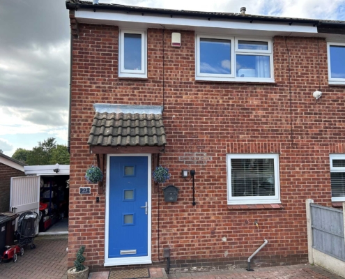 Composite Blue Door Installed